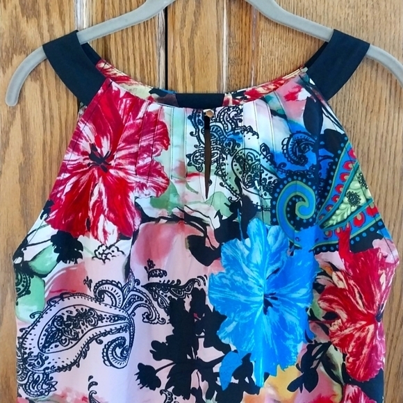 Milano Women's Size Large Sleeveless Floral Tropical Print Blouse‎ - Picture 6 of 7